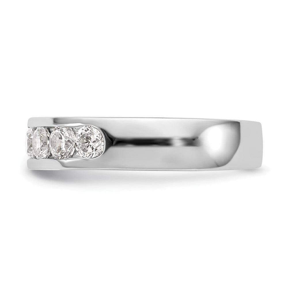 14K White Gold 7-Stone Real Diamond Channel Band