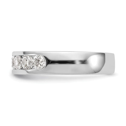 14K White Gold 7-Stone Real Diamond Channel Band