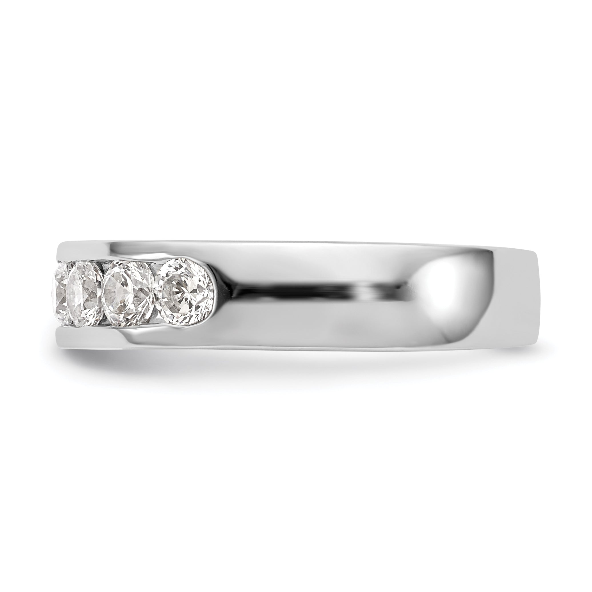 0.98ct. CZ Solid Real 14K White Gold 7-3.3mm Stone Channel Wedding Band Ring