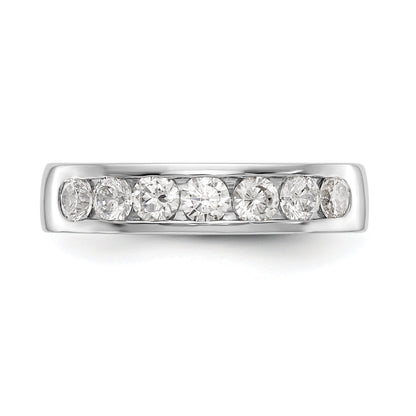 0.98ct. CZ Solid Real 14K White Gold 7-3.3mm Stone Channel Wedding Band Ring