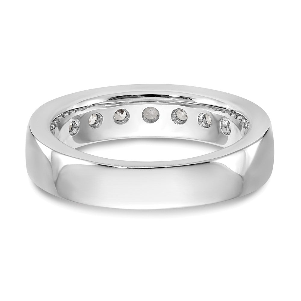 14K White Gold 7-Stone Real Diamond Channel Band