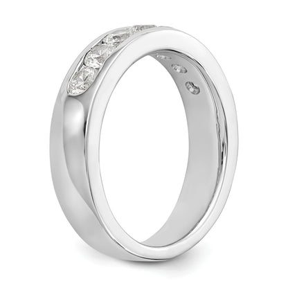 0.98ct. CZ Solid Real 14K White Gold 7-Stone Channel Wedding Band Ring
