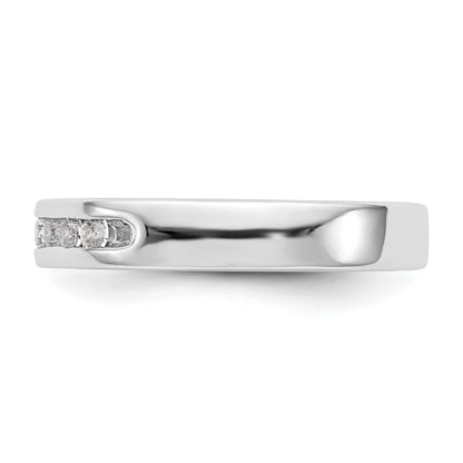 0.25ct. CZ Solid Real 14K White Gold 7-Stone Channel Wedding Band Ring