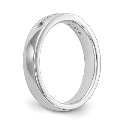 0.25ct. CZ Solid Real 14K White Gold 7-Stone Channel Wedding Band Ring