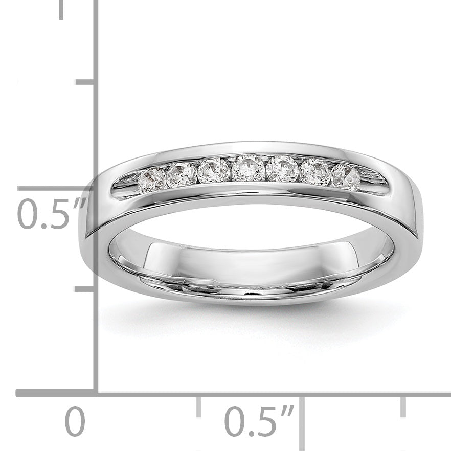 0.25ct. CZ Solid Real 14K White Gold 7-2mm Stone Channel Wedding Band Ring