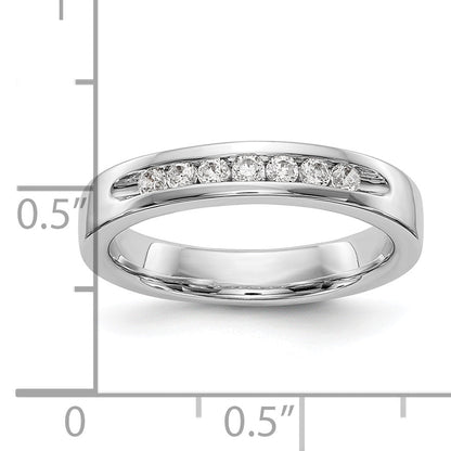 0.25ct. CZ Solid Real 14K White Gold 7-2mm Stone Channel Wedding Band Ring