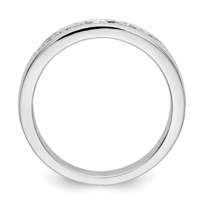 0.37ct. CZ Solid Real 14K White Gold 7-2.4mm Stone Channel Wedding Band Ring