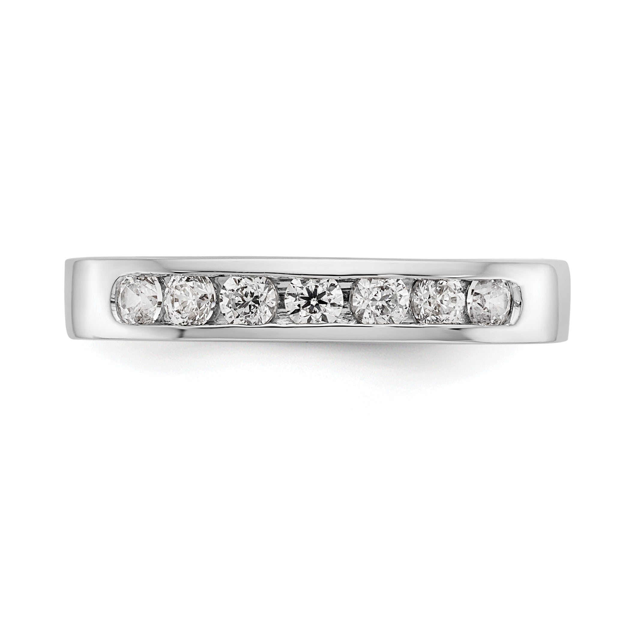 0.37ct. CZ Solid Real 14K White Gold 7-2.4mm Stone Channel Wedding Band Ring