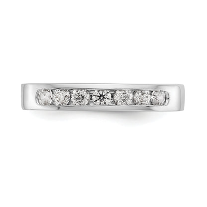 0.37ct. CZ Solid Real 14K White Gold 7-2.4mm Stone Channel Wedding Band Ring