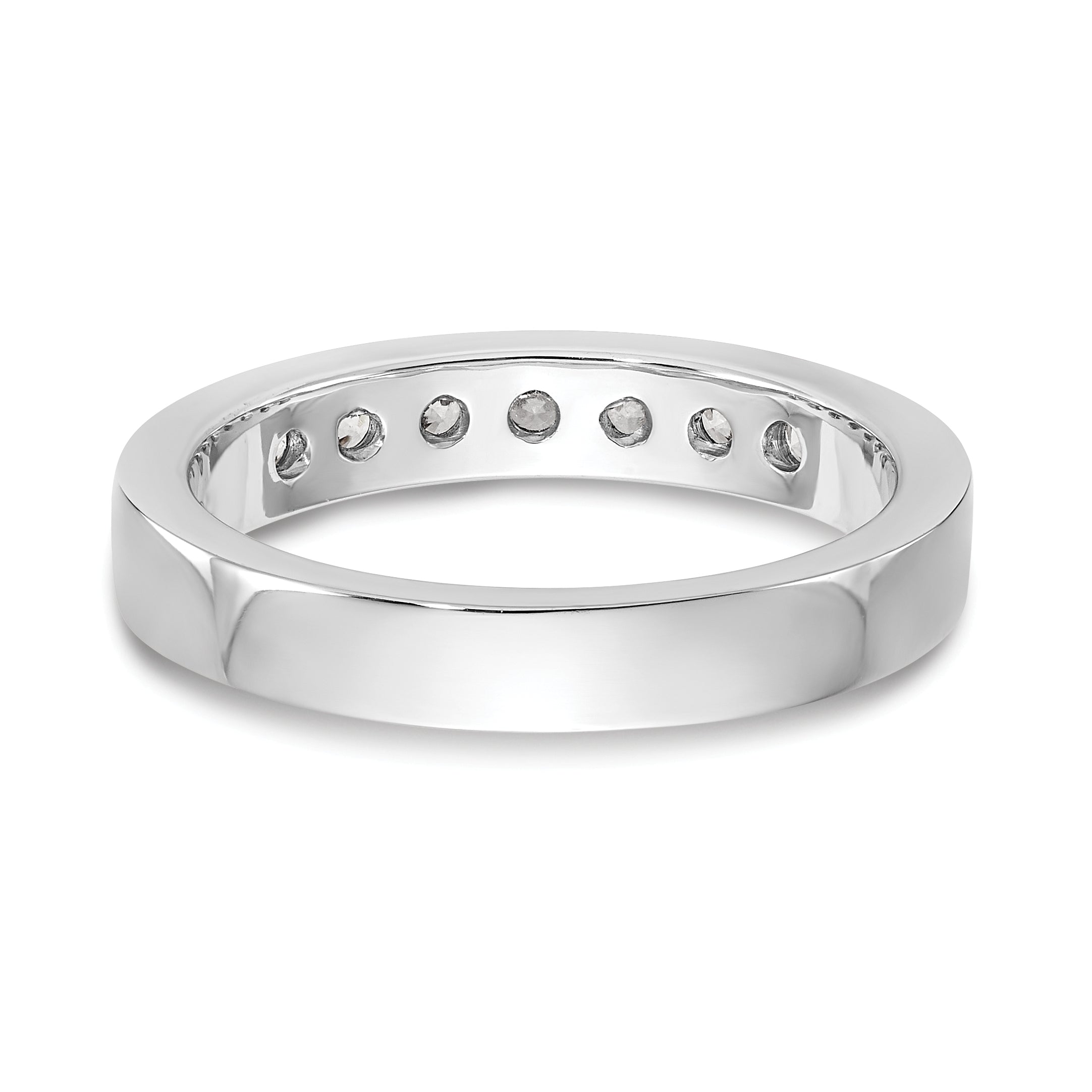0.37ct. CZ Solid Real 14K White Gold 7-2.4mm Stone Channel Wedding Band Ring