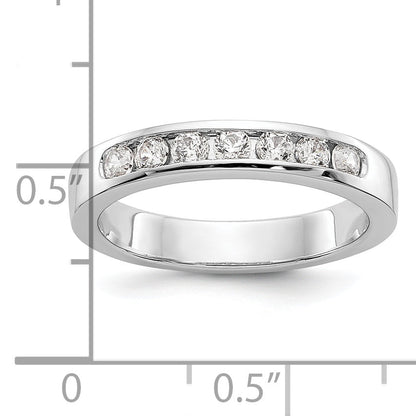 0.37ct. CZ Solid Real 14K White Gold 7-2.4mm Stone Channel Wedding Band Ring
