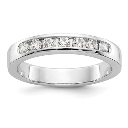 0.37ct. CZ Solid Real 14K White Gold 7-2.4mm Stone Channel Wedding Band Ring