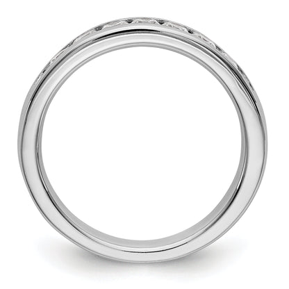 0.49ct. CZ Solid Real 14K White Gold 7-2.6mm Stone Channel Wedding Band Ring