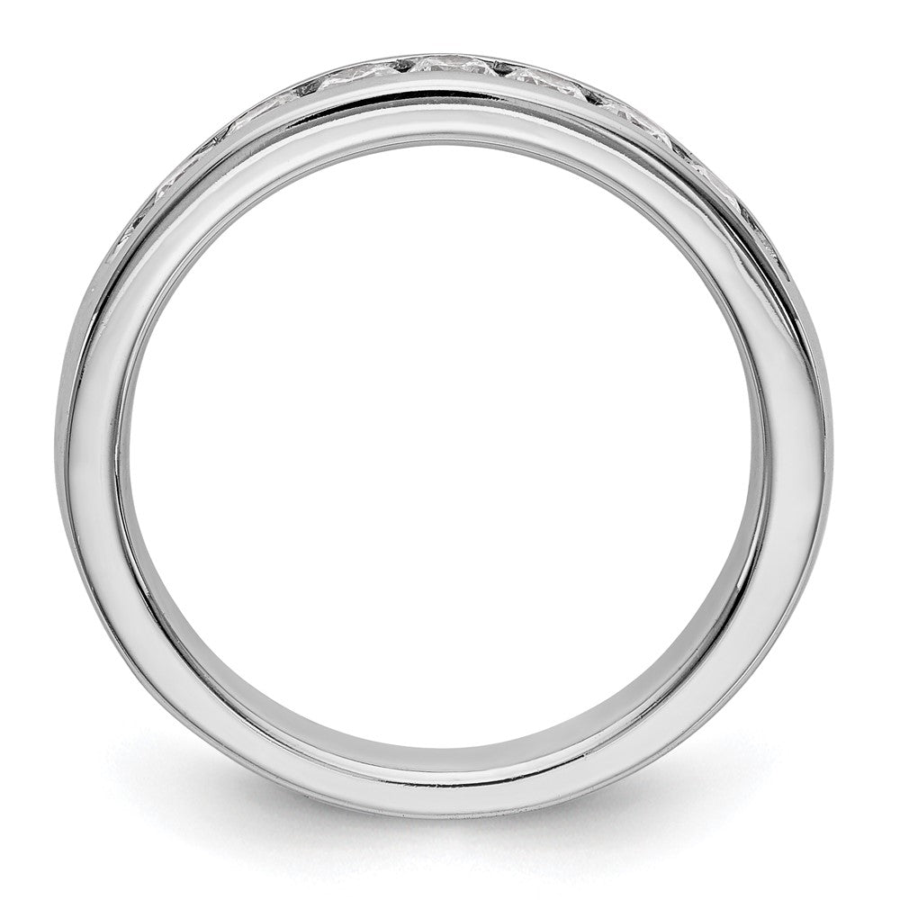 14K White Gold 7-Stone Real Diamond Channel Band