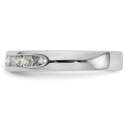 14K White Gold 7-Stone Real Diamond Channel Band