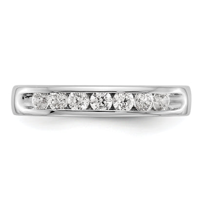 0.49ct. CZ Solid Real 14K White Gold 7-2.6mm Stone Channel Wedding Band Ring