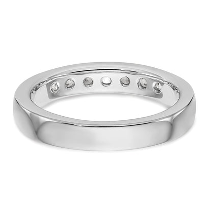 0.49ct. CZ Solid Real 14K White Gold 7-Stone Channel Wedding Band Ring