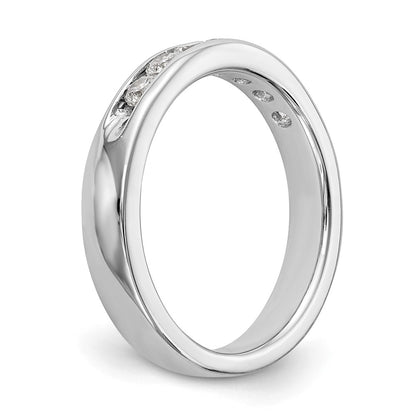14K White Gold 7-Stone Real Diamond Channel Band