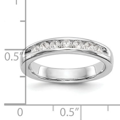 0.49ct. CZ Solid Real 14K White Gold 7-2.6mm Stone Channel Wedding Band Ring