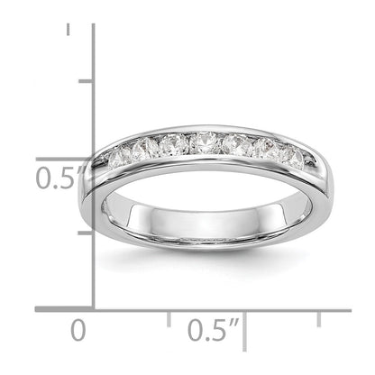 14K White Gold 7-Stone Real Diamond Channel Band