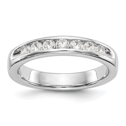 0.49ct. CZ Solid Real 14K White Gold 7-2.6mm Stone Channel Wedding Band Ring