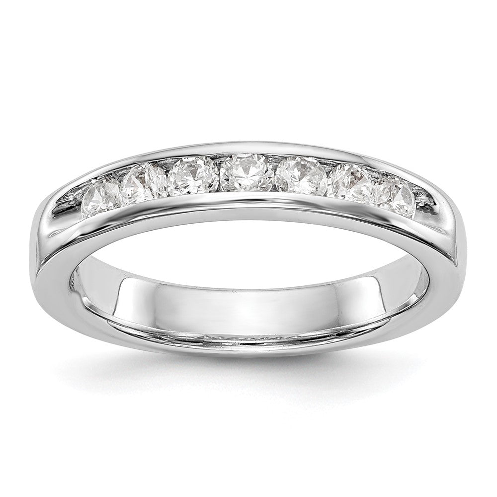 14K White Gold 7-Stone Real Diamond Channel Band