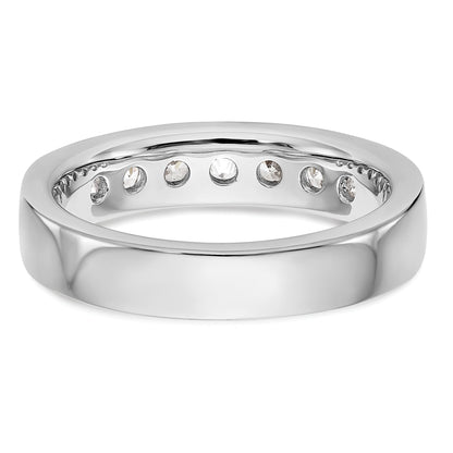 0.72ct. CZ Solid Real 14K White Gold 7-3mm Stone Channel Wedding Band Ring