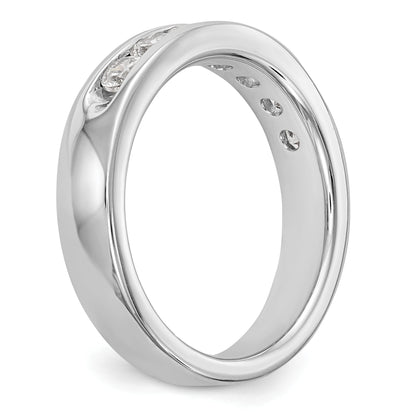 0.72ct. CZ Solid Real 14K White Gold 7-Stone Channel Wedding Band Ring