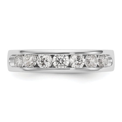 0.98ct. CZ Solid Real 14K White Gold 7-3.3mm Stone Channel Wedding Band Ring