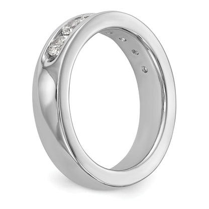 0.98ct. CZ Solid Real 14K White Gold 7-Stone Channel Wedding Band Ring