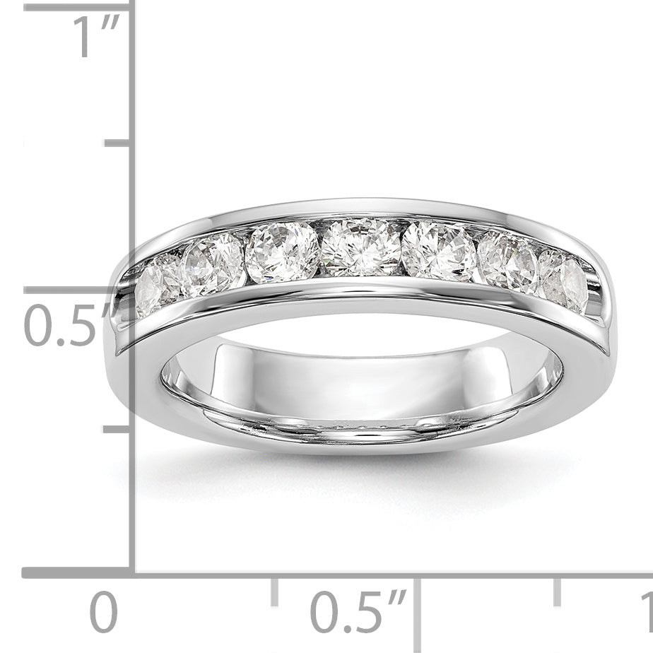 0.98ct. CZ Solid Real 14K White Gold 7-3.3mm Stone Channel Wedding Band Ring