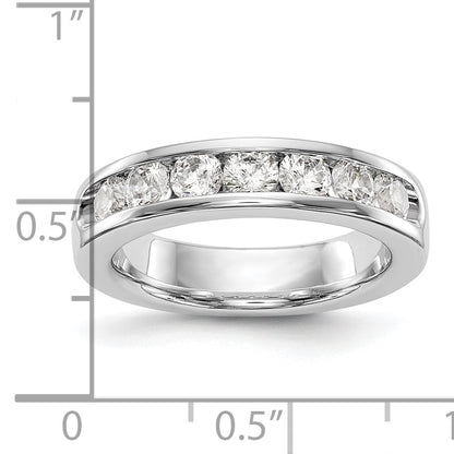 0.98ct. CZ Solid Real 14K White Gold 7-3.3mm Stone Channel Wedding Band Ring