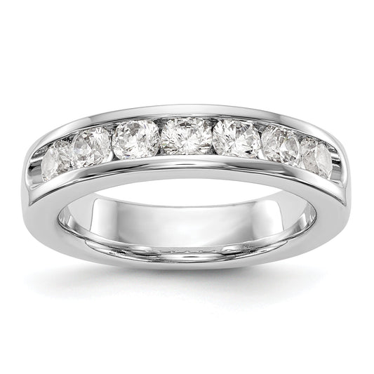 0.98ct. CZ Solid Real 14K White Gold 7-3.3mm Stone Channel Wedding Band Ring