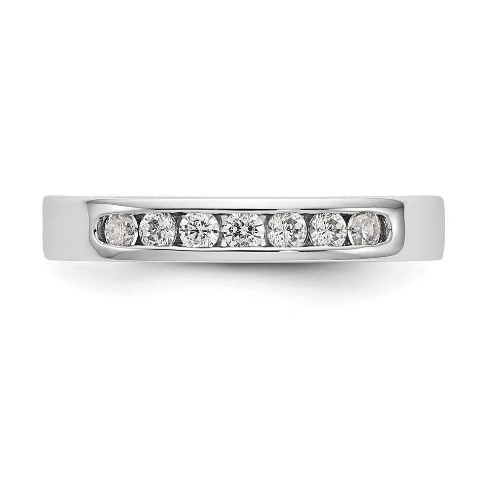 14K White Gold 7-Stone Real Diamond Channel Band