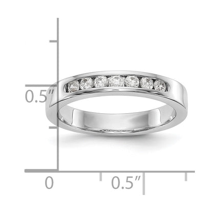 14K White Gold 7-Stone Real Diamond Channel Band