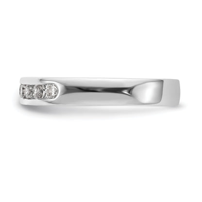 0.35ct. CZ Solid Real 14K White Gold 7-Stone Channel Wedding Band Ring