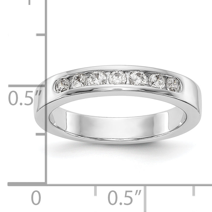0.35ct. CZ Solid Real 14K White Gold 7-2.3mm Stone Channel Wedding Band Ring