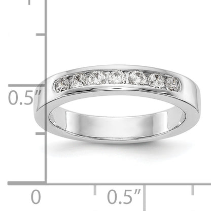 0.35ct. CZ Solid Real 14K White Gold 7-2.3mm Stone Channel Wedding Band Ring
