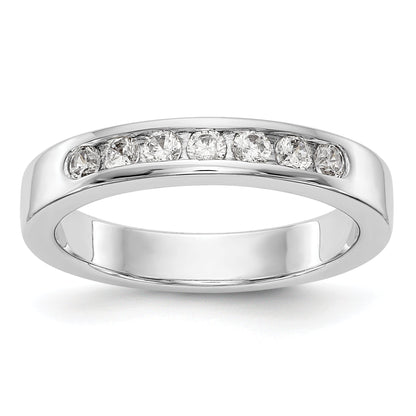 0.35ct. CZ Solid Real 14K White Gold 7-2.3mm Stone Channel Wedding Band Ring
