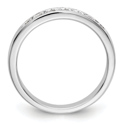 0.41ct. CZ Solid Real 14K White Gold 7-2.5mm Stone Channel Wedding Band Ring