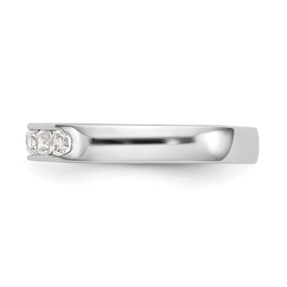 0.41ct. CZ Solid Real 14K White Gold 7-2.5mm Stone Channel Wedding Band Ring