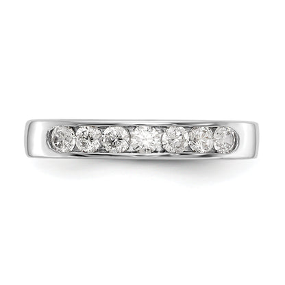 0.41ct. CZ Solid Real 14K White Gold 7-2.5mm Stone Channel Wedding Band Ring