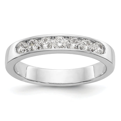 0.41ct. CZ Solid Real 14K White Gold 7-2.5mm Stone Channel Wedding Band Ring