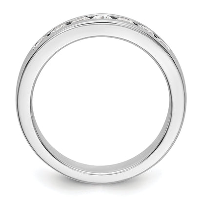 0.55ct. CZ Solid Real 14K White Gold 7-2.7mm Stone Channel Wedding Band Ring