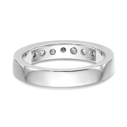 0.55ct. CZ Solid Real 14K White Gold 7-2.7mm Stone Channel Wedding Band Ring