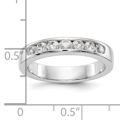 0.55ct. CZ Solid Real 14K White Gold 7-2.7mm Stone Channel Wedding Band Ring