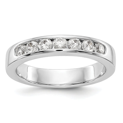 0.55ct. CZ Solid Real 14K White Gold 7-2.7mm Stone Channel Wedding Band Ring