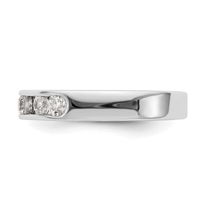 14K White Gold 7-Stone Real Diamond Channel Band