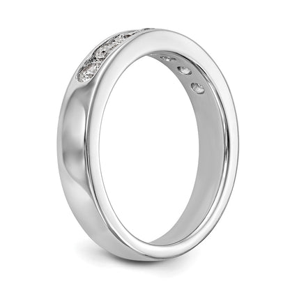 14K White Gold 7-Stone Real Diamond Channel Band