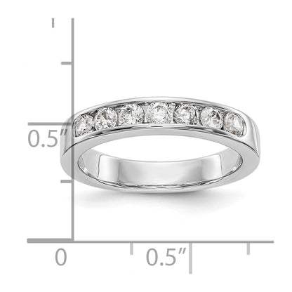 14K White Gold 7-Stone Real Diamond Channel Band